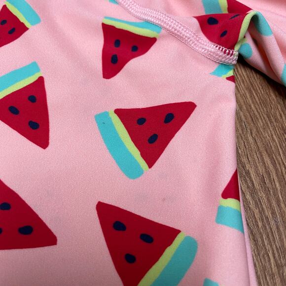 Hanna Andersson Girls Pink Red Watermelon Long Sleeve Rash Guard Size 18-24M - Picture 6 of 6